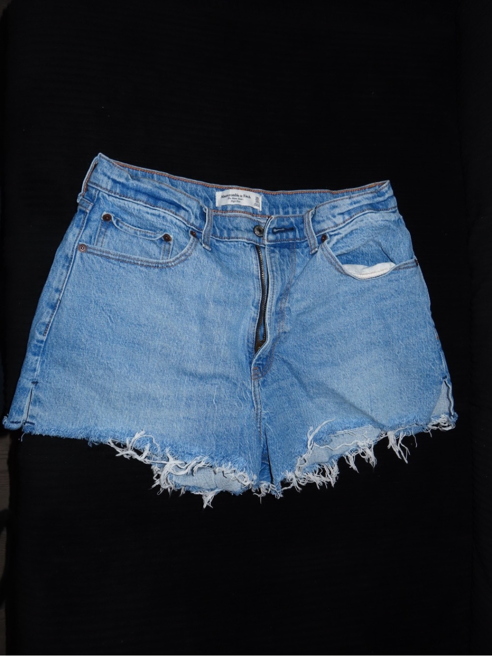 Abercrombie & Fitch Light Blue Distressed Denim Shorts